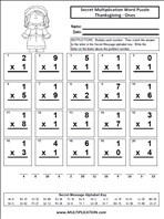 More Thanksgiving Ones Time Table Multiplication Worksheet thumbnail