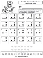 More Thanksgiving Nines Time Table Multiplication Worksheet thumbnail