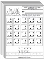 More Thanksgiving Multiplication Worksheets thumbnail