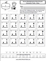 Character Traits Ones Time Table Multiplication Worksheet thumbnail
