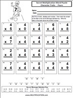 Character Traits Fours Time Table Multiplication Worksheet thumbnail