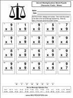 Character Traits Nines Time Table Multiplication Worksheet thumbnail
