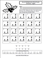Christmas Eights Time Table Multiplication Worksheet thumbnail