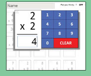 Unique interactive quiz format checks mastery and reinforces memory strategies for 2x2.
