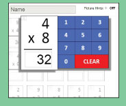 Unique interactive quiz format checks mastery and reinforces memory strategies for 4x8.