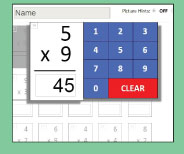Unique interactive quiz format checks mastery and reinforces memory strategies for 5x9.