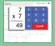 Unique interactive quiz format checks mastery and reinforces memory strategies for 7x7.