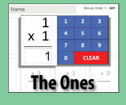 Interactive quiz format checks master for the ONES multiplication facts.
