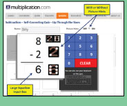 Unique interactive quiz format checks subtraction mastery and reinforces memory strategies.