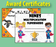 Over 50 printable recognition awards for completing each of the times tables.