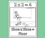 Student coloring page provides valuable memory reinforement for 2x2.