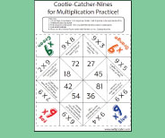 This printable cootie catcher is a fun way for students to practice the Nines.