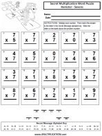 Hamsters Sevens Time Table Multiplication Worksheet thumbnail
