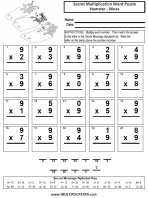 Hamsters Nines Time Table Multiplication Worksheet thumbnail