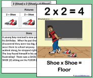This large class size printable teaching card helps teach the 2x2 picture and story.