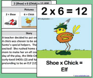 This large class size printable teaching card helps teach the 2x6 picture and story.