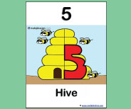 This large class size printable teaching card helps teach the 5 picture and story.