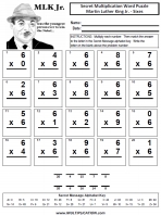 Martin Luther King Sixes Time Table Multiplication Worksheet thumbnail