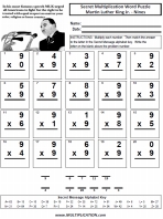 Martin Luther King Nines Time Table Multiplication Worksheet thumbnail