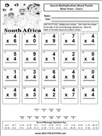 New Years Fours Time Table Multiplication Worksheet thumbnail