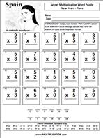 New Years Fives Time Table Multiplication Worksheet thumbnail