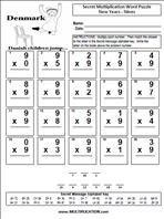 New Years Nines Time Table Multiplication Worksheet thumbnail