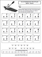 Sports Sevens Time Table Multiplication Worksheet thumbnail