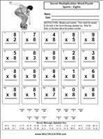 Sports Eights Time Table Multiplication Worksheet thumbnail