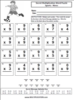 Sports Nines Time Table Multiplication Worksheet thumbnail
