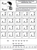 Valentine's Day Fives Time Table Multiplication Worksheet thumbnail