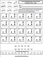 Valentine's Day Sixes Time Table Multiplication Worksheet thumbnail
