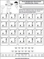 Valentine's Day Sevens Time Table Multiplication Worksheet thumbnail