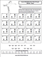 Winter Sixes Time Table Multiplication Worksheet thumbnail