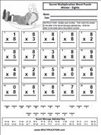 Winter Eights Time Table Multiplication Worksheet thumbnail
