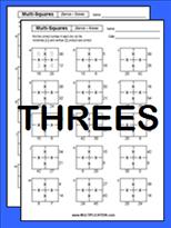 Multi-Square Threes Time Table Multiplication Activity Worksheet thumbnail