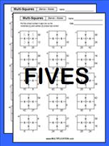 Multi-Square Fives Time Table Multiplication Activity Worksheet thumbnail