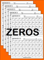 QuickQuiz Pack Zeros Time Table Worksheets thumnail