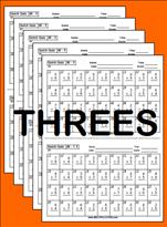 QuickQuiz Pack Threes Time Table Worksheets thumnail