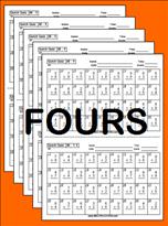 QuickQuiz Pack Fours Time Table Worksheets thumnail
