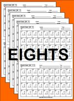 QuickQuiz Pack Eights Time Table Worksheets thumnail