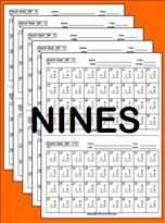 QuickQuiz Pack Nines Time Table Worksheets thumnail