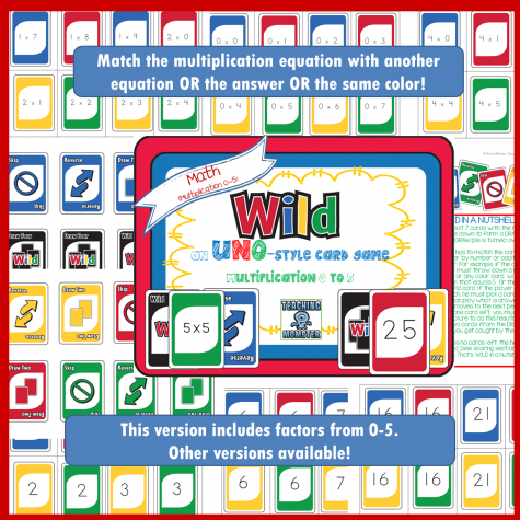 WILD Multiplication, Factors 0-5 | Teaching Momster...